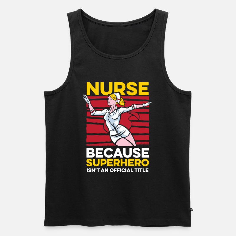 Krankenschwester Superheld - Männer Premium Bio Tank Top - Schwarz