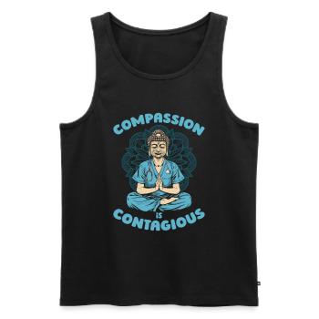 Nurse - Men's Premium Organic Tank Top - black - Front - Michal (187cm)