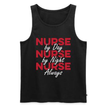 Krankenschwester Superheld - Männer Premium Bio Tank Top - Schwarz - Vorne - Michal (187cm)