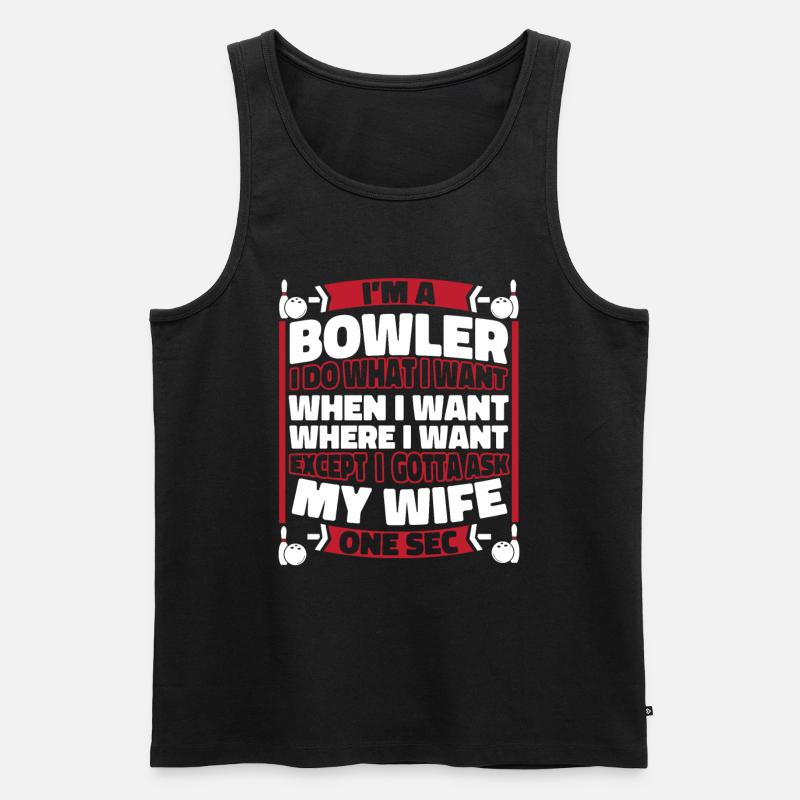 Bowling Bowlen Bowler - Männer Premium Bio Tank Top - Schwarz