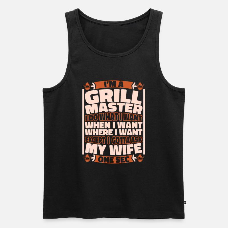 Bbq Grillen - Männer Premium Bio Tank Top - Schwarz