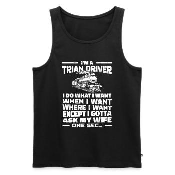 Train Driver Train Driver - Men's Premium Organic Tank Top - black - Front - Michal (187cm)