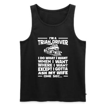 Train Driver Train Driver - Men's Premium Organic Tank Top - black - Front - Michal (187cm)