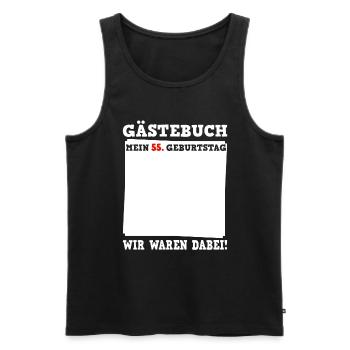 55th Birthday Guestbook for Beautiful Memories - Men's Premium Organic Tank Top - black - Front - AI Model Male 178 light (178cm)
