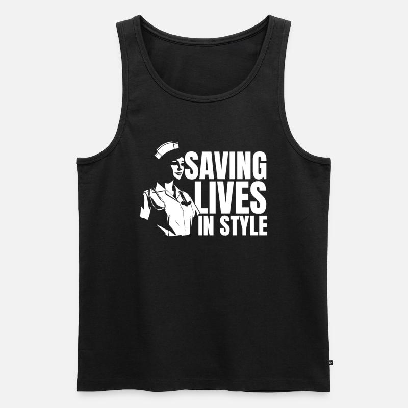 Krankenschwester Mode - Männer Premium Bio Tank Top - Schwarz