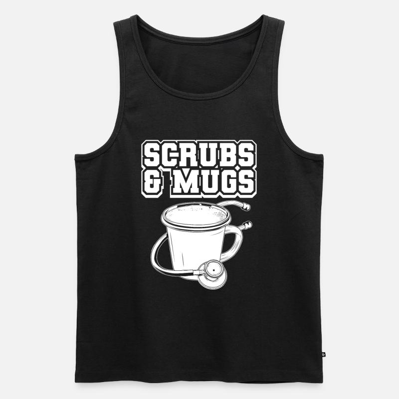 Krankenschwester Kaffee - Männer Premium Bio Tank Top - Schwarz