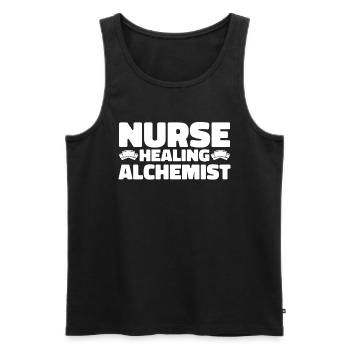 Krankenschwester - Männer Premium Bio Tank Top - Schwarz - Vorne - Michal (187cm)