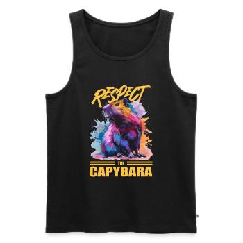 Capybara Wasserschwein - Männer Premium Bio Tank Top - Schwarz - Vorne - AI Model Male 178 light (178cm)