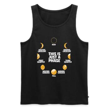 Mond Luna Just A Phase Moon - Men's Premium Organic Tank Top - black - Front - AI Model Male 178 light (178cm)