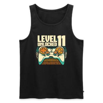 Gamer Gaming Level 11 Unlocked - Men's Premium Organic Tank Top - black - Front - AI Model Male 178 light (178cm)