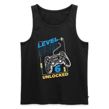 Gamer Gaming Niveau 6 Débloqué - Débardeur bio Premium Homme - noir - Devant - Michal (187cm)