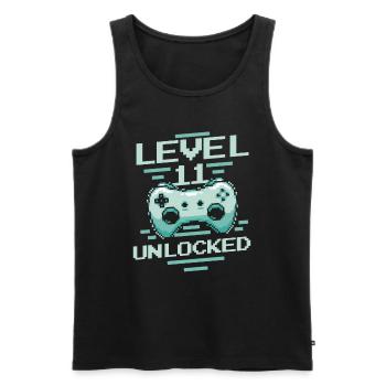 Gamer Gaming Level 11 Unlocked - Men's Premium Organic Tank Top - black - Front - AI Model Male 178 light (178cm)