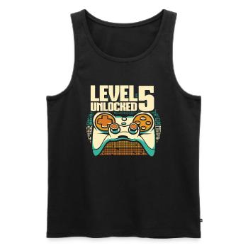 Gamer Gaming Level 5 Unlocked - Männer Premium Bio Tank Top - Schwarz - Vorne - Michal (187cm)