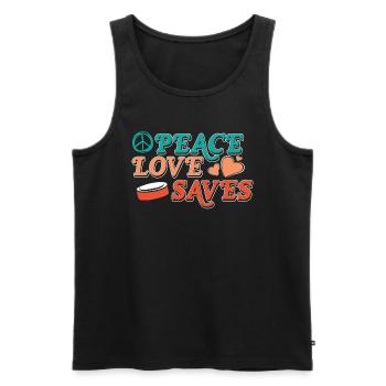 Eishockey Torwart Peace Love Hockey - Men's Premium Organic Tank Top - black - Front - Michal (187cm)