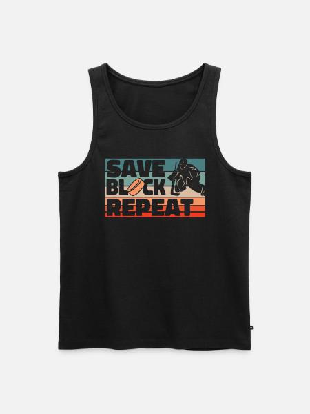Eishockey Torwart - Männer Premium Bio Tank Top - Schwarz
