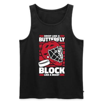 Eishockey Torwart - Männer Premium Bio Tank Top - Schwarz - Vorne - Michal (187cm)