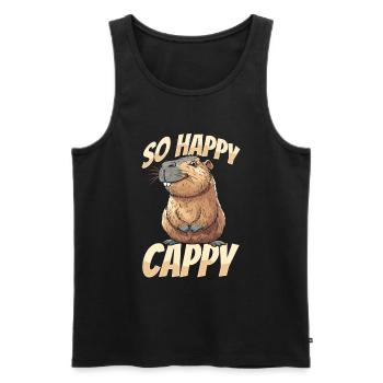 Capybara Capybara Drôle - Débardeur bio Premium Homme - noir - Devant - AI Model Male 178 light (178cm)
