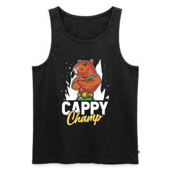 Capybara Wasserschwein - Männer Premium Bio Tank Top - Schwarz - Vorne - AI Model Male 178 light (178cm)