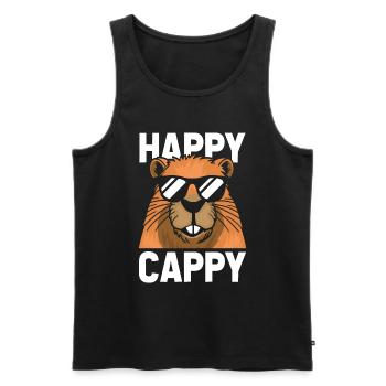 Capybara Wasserschwein - Männer Premium Bio Tank Top - Schwarz - Vorne - AI Model Male 178 light (178cm)