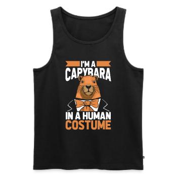 Déguisement Capybara Capybara - Débardeur bio Premium Homme - noir - Devant - AI Model Male 178 light (178cm)