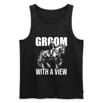 Pferd Reitsport Pferdepflege - Männer Premium Bio Tank Top - Schwarz - Vorne - AI Model Male 178 light (178cm)