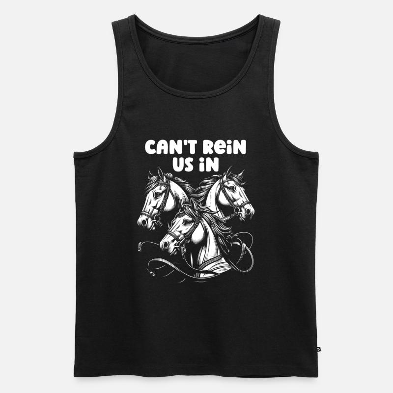 Pferd Reitsport - Männer Premium Bio Tank Top - Schwarz