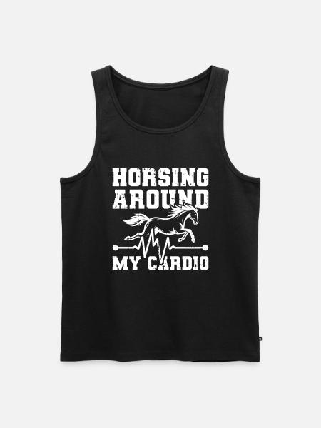 Horse Equestrian Ekg - Men's Premium Organic Tank Top - black