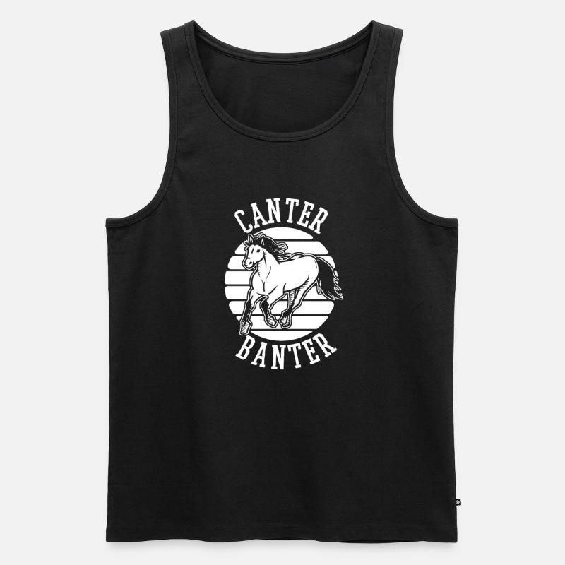 Pferd Reitsport - Männer Premium Bio Tank Top - Schwarz