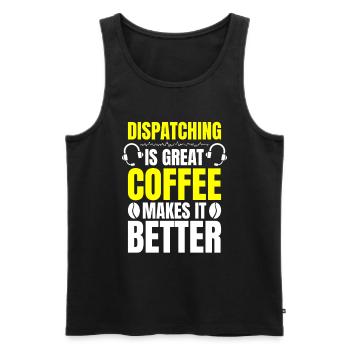 Notruf Leitstelle Einsatzzentrale - Männer Premium Bio Tank Top - Schwarz - Vorne - Michal (187cm)