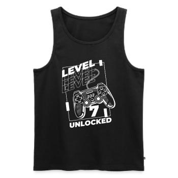Gaming 7th Birthday 7 Years Gamer - Men's Premium Organic Tank Top - black - Front - Michal (187cm)
