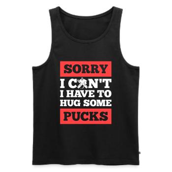 Ice Hockey Goalkeeper Sorry I Cant I Have Hockey - Men's Premium Organic Tank Top - black - Front - Michal (187cm)