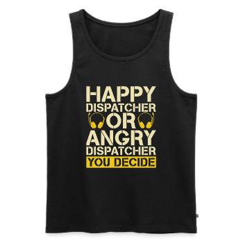 Emergency Call Control Center Operations Center - Men's Premium Organic Tank Top - black - Front - AI Model Male 178 light (178cm)