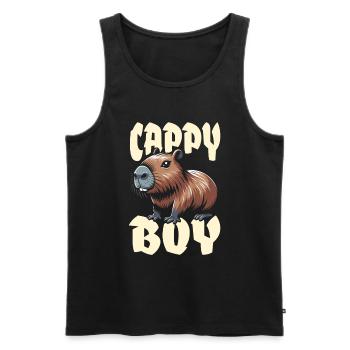 Capybara Wasserschwein Cappy Boy - Débardeur bio Premium Homme - noir - Devant - Michal (187cm)