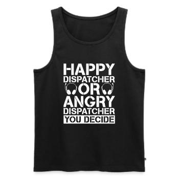 Emergency Call Control Center Operations Center - Men's Premium Organic Tank Top - black - Front - AI Model Male 178 light (178cm)
