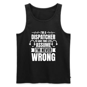 Emergency Call Control Center Operations Center - Men's Premium Organic Tank Top - black - Front - AI Model Male 178 light (178cm)