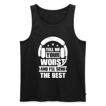 Notruf Leitstelle Einsatzzentrale - Männer Premium Bio Tank Top - Schwarz - Vorne - Michal (187cm)