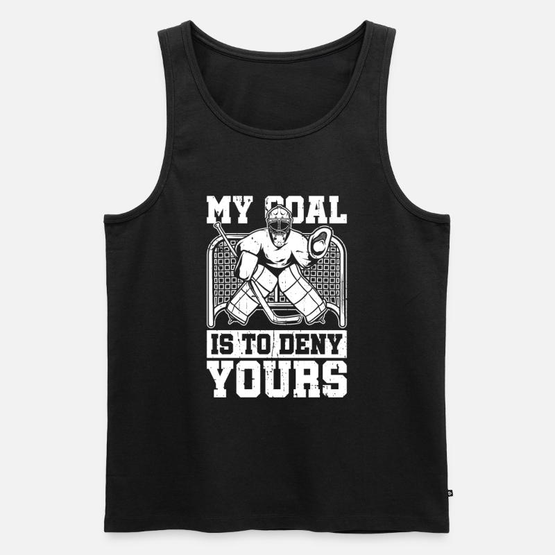 Eishockey Torwart - Männer Premium Bio Tank Top - Schwarz