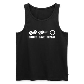 Eishockey Torwart Coffee - Männer Premium Bio Tank Top - Schwarz - Vorne - Michal (187cm)