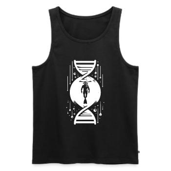 Plongée Plongeur C’est dans mon ADN - Débardeur bio Premium Homme - noir - Devant - Michal (187cm)