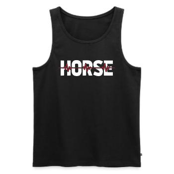 Cheval Équitation Ekg Heartbeat - Débardeur bio Premium Homme - noir - Devant - Michal (187cm)