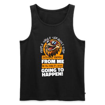 Bartagame Bearded Dragon - Men's Premium Organic Tank Top - black - Front - AI Model Male 178 light (178cm)