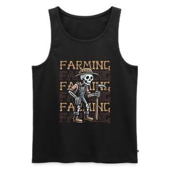 Agriculteur Agriculteur - Débardeur bio Premium Homme - noir - Devant - AI Model Male 178 light (178cm)