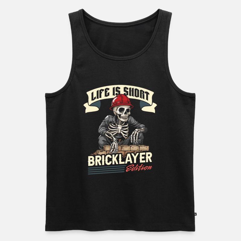 Maurer - Männer Premium Bio Tank Top - Schwarz