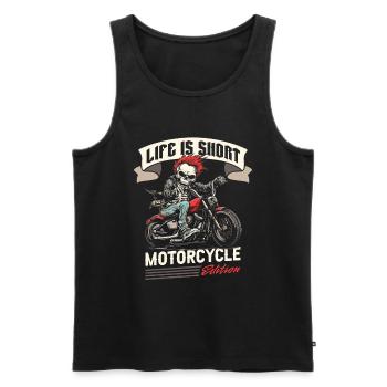 Moto Motard Motard - Débardeur bio Premium Homme - noir - Devant - AI Model Male 178 light (178cm)