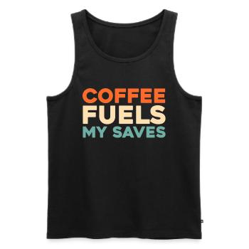 Eishockey Torwart Coffee - Männer Premium Bio Tank Top - Schwarz - Vorne - Michal (187cm)