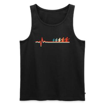 Table Tennis, Ping-Pong, Ekg, Heartbeat - Men's Premium Organic Tank Top - black - Front - Michal (187cm)