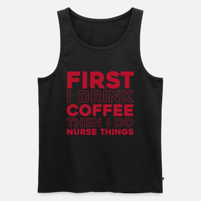 Krankenschwester Kaffee - Männer Premium Bio Tank Top - Schwarz