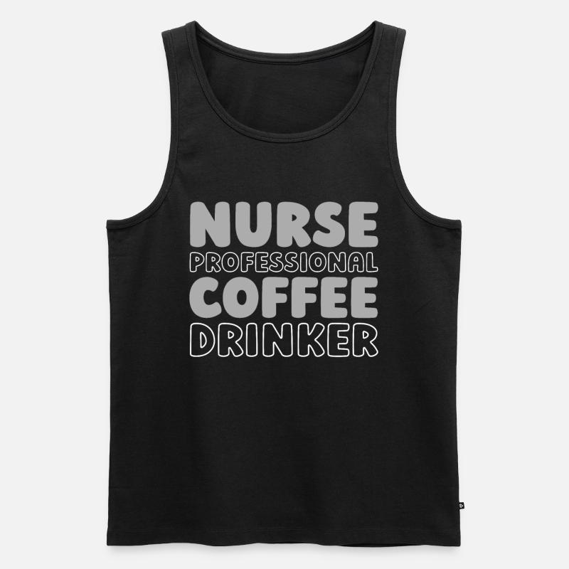 Krankenschwester Kaffee - Männer Premium Bio Tank Top - Schwarz