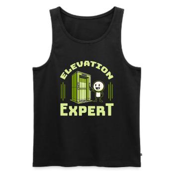 Fahrstuhl Aufzug - Männer Premium Bio Tank Top - Schwarz - Vorne - Michal (187cm)