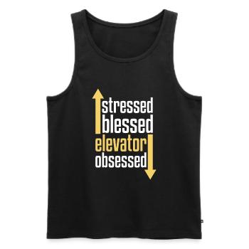 Elevator Elevator - Men's Premium Organic Tank Top - black - Front - AI Model Male 178 light (178cm)